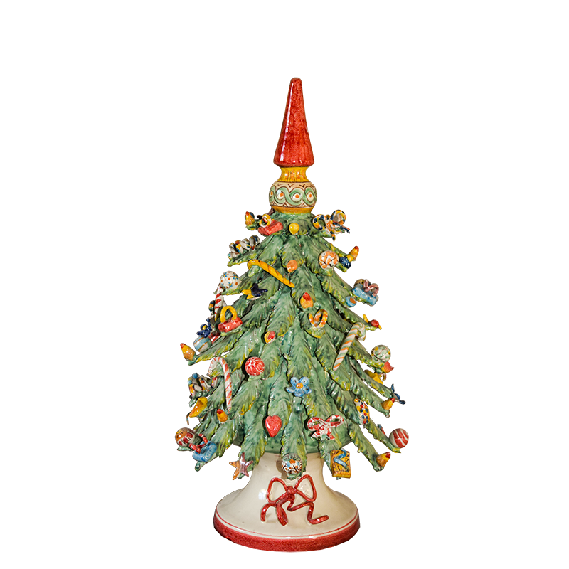 Puntale Albero Di Natale.Albero Di Natale Puntale Rosso A0437 Ceramiche Di Caltagirone Davide Frazzetta